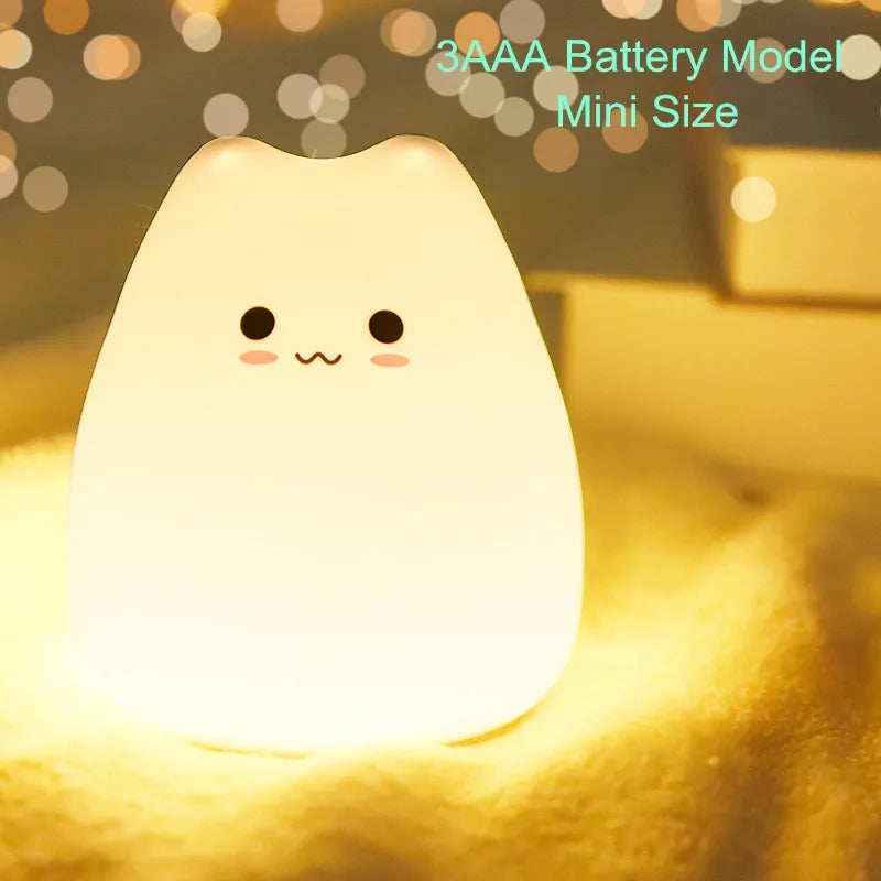 7-Color Mini Kawaii Cat Night Lamp