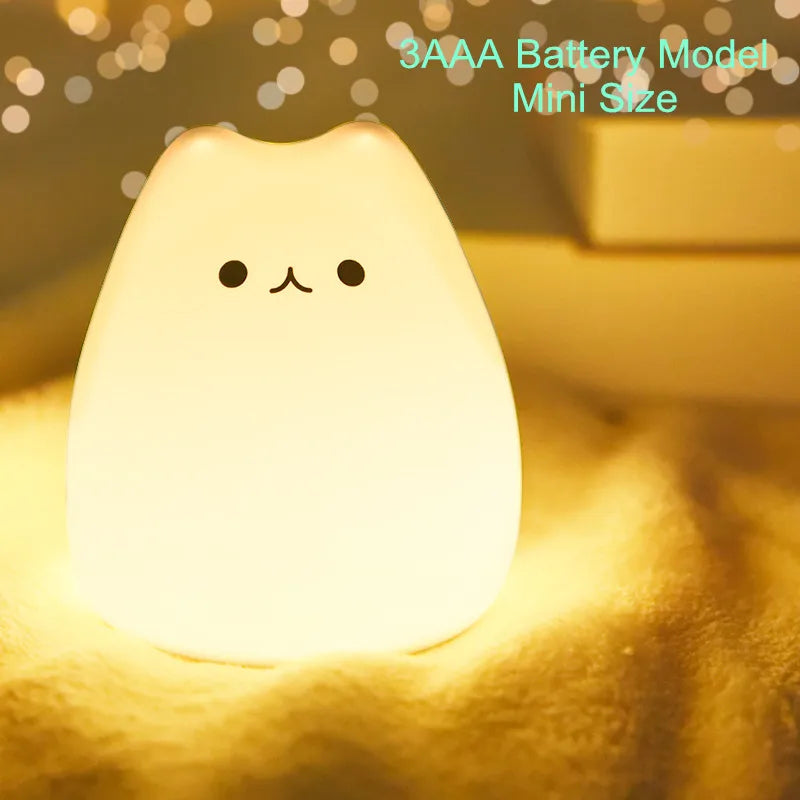 7-Color Mini Kawaii Cat Night Lamp