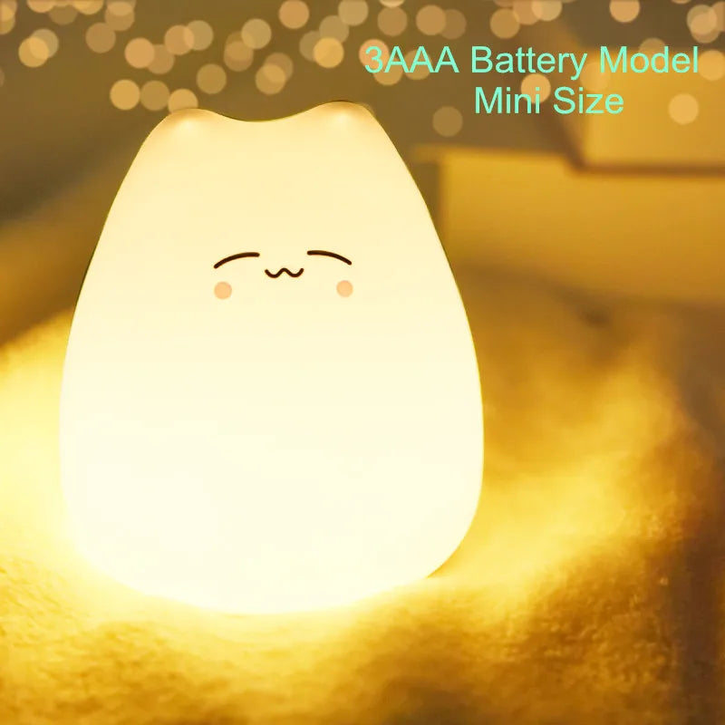 7-Color Mini Kawaii Cat Night Lamp