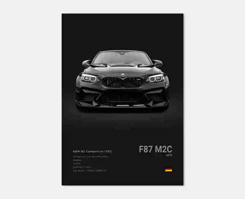 Pop Black And White Luxury Supercar Wall Art