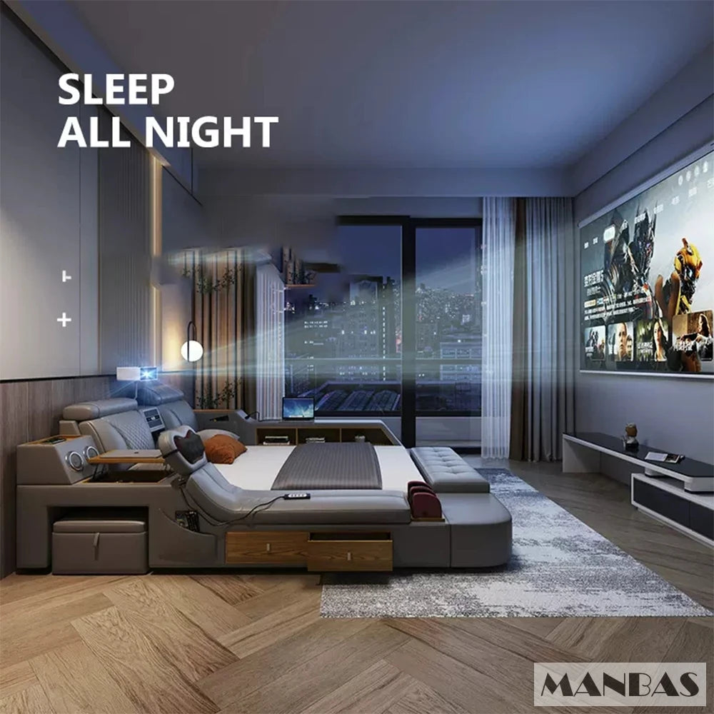 MANBAS Tech Smart Bed with Speaker, Projector, Air Purifier