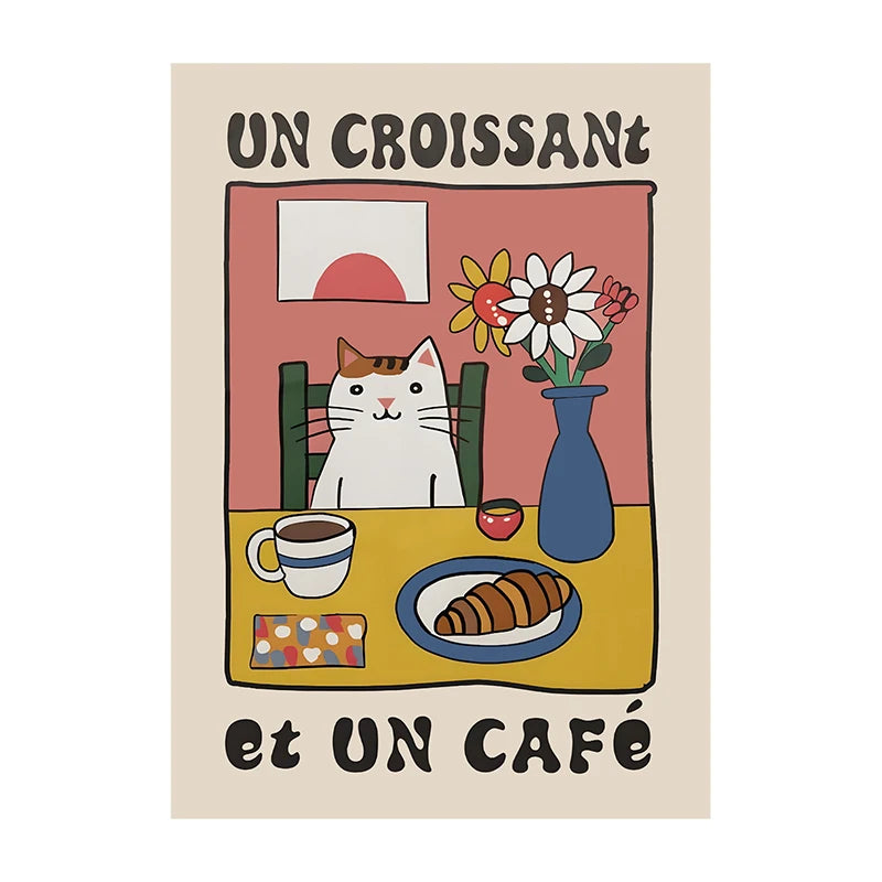 Retro Cat Chef Canvas – Kitchen Wall Art