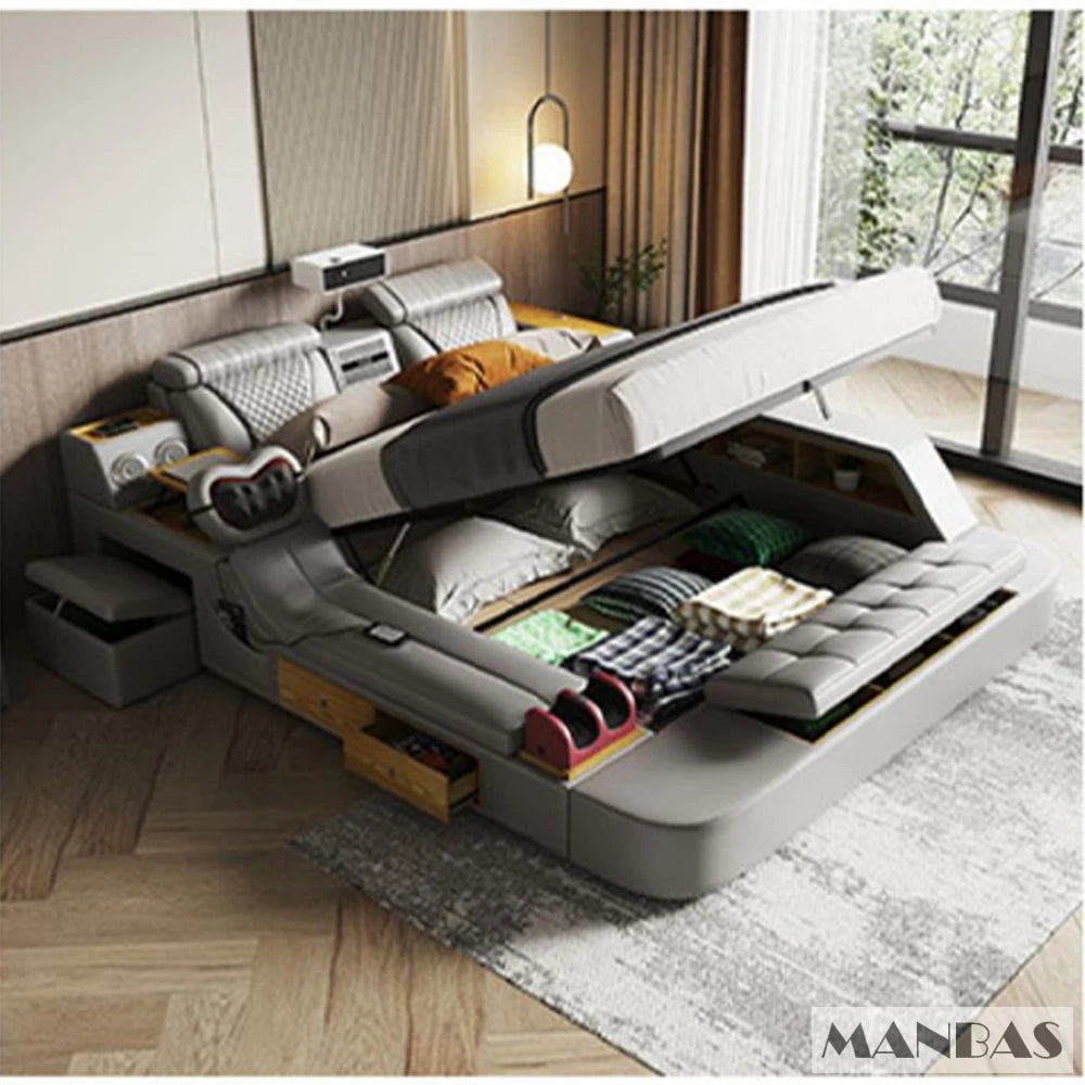 MANBAS Tech Smart Bed with Speaker, Projector, Air Purifier