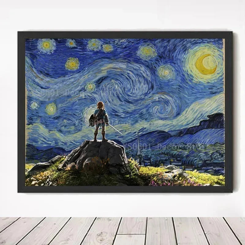 Legend of Zelda x Starry Night Canvas