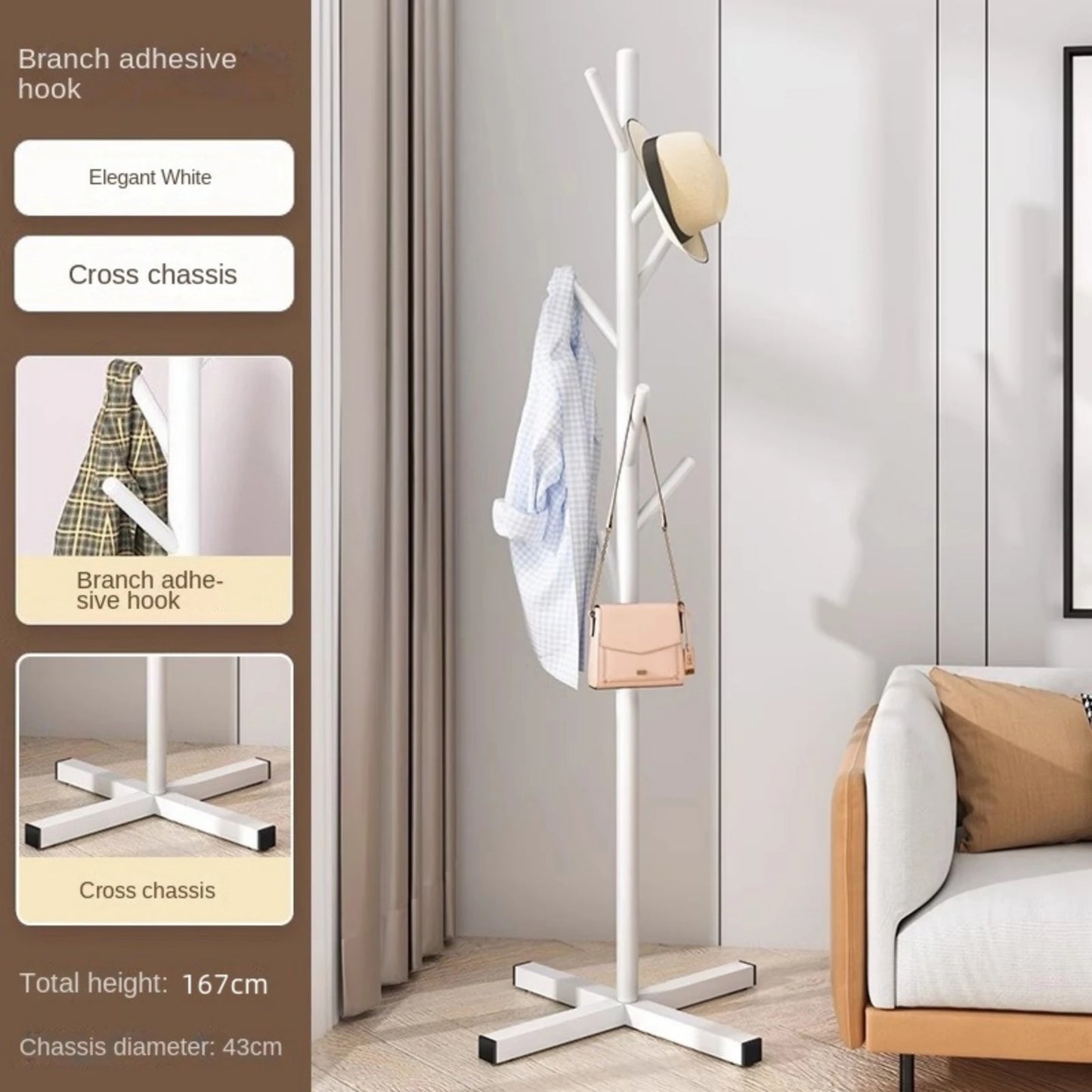 Modern Marble Floor-Standing Clothes Rack