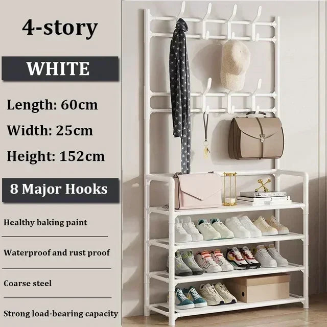 "Multi-Layer Shoe & Hat Rack