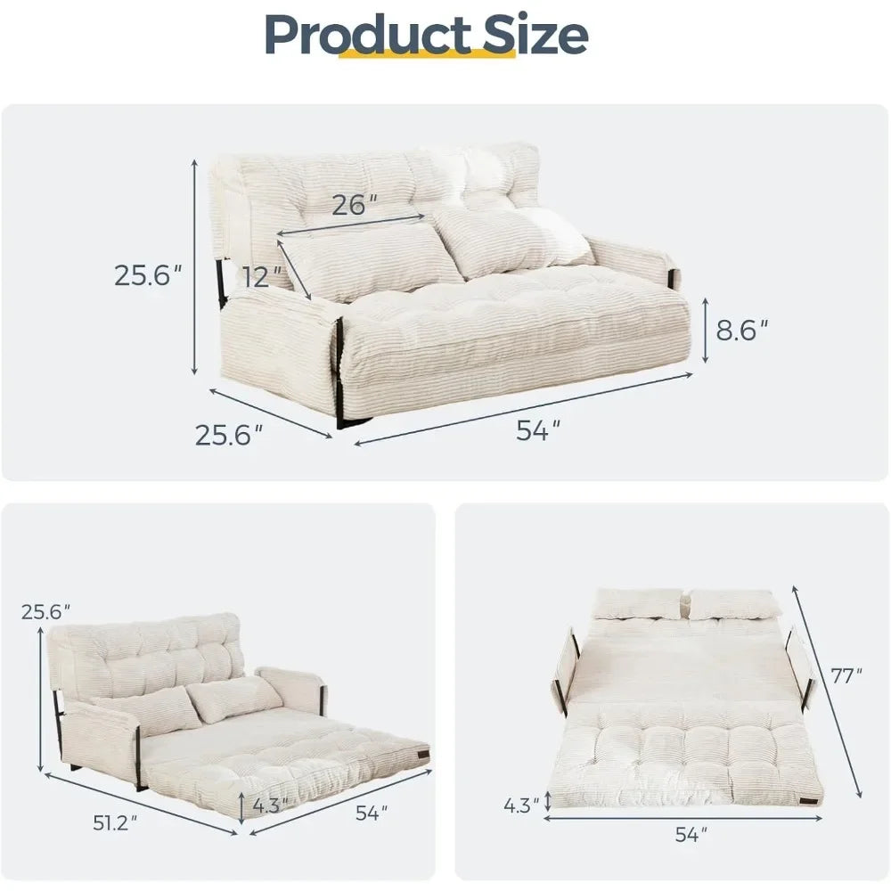 5-Position Adjustable Floor Sofa – Multi-Functional Bean Bag Bed with 2 Pillows