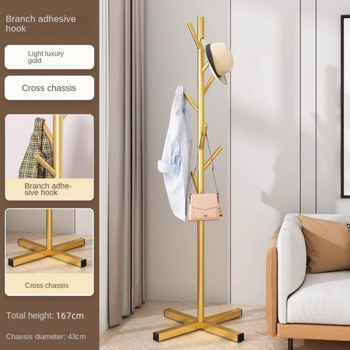 Modern Marble Floor-Standing Clothes Rack