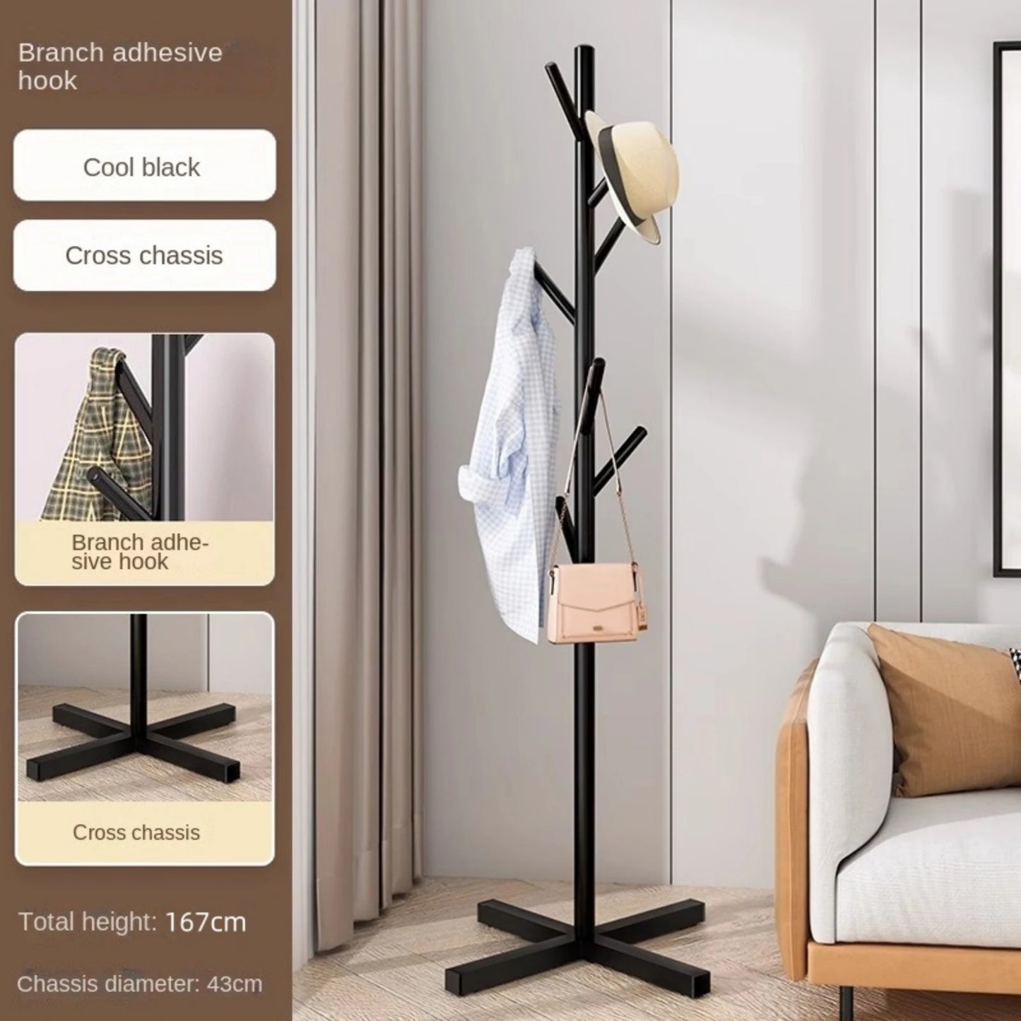 Modern Marble Floor-Standing Clothes Rack