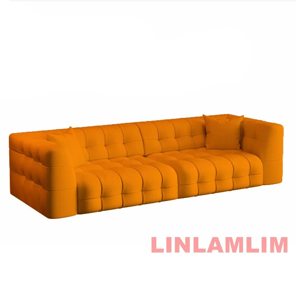 Linlamlim Convertible Sofa Bed – Modern Leather Folding Marshmallow Couch