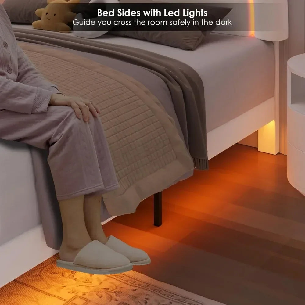 Smart LED Bed with Storage & Adjustable