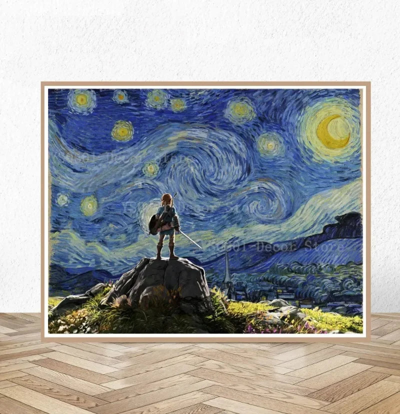 Legend of Zelda x Starry Night Canvas