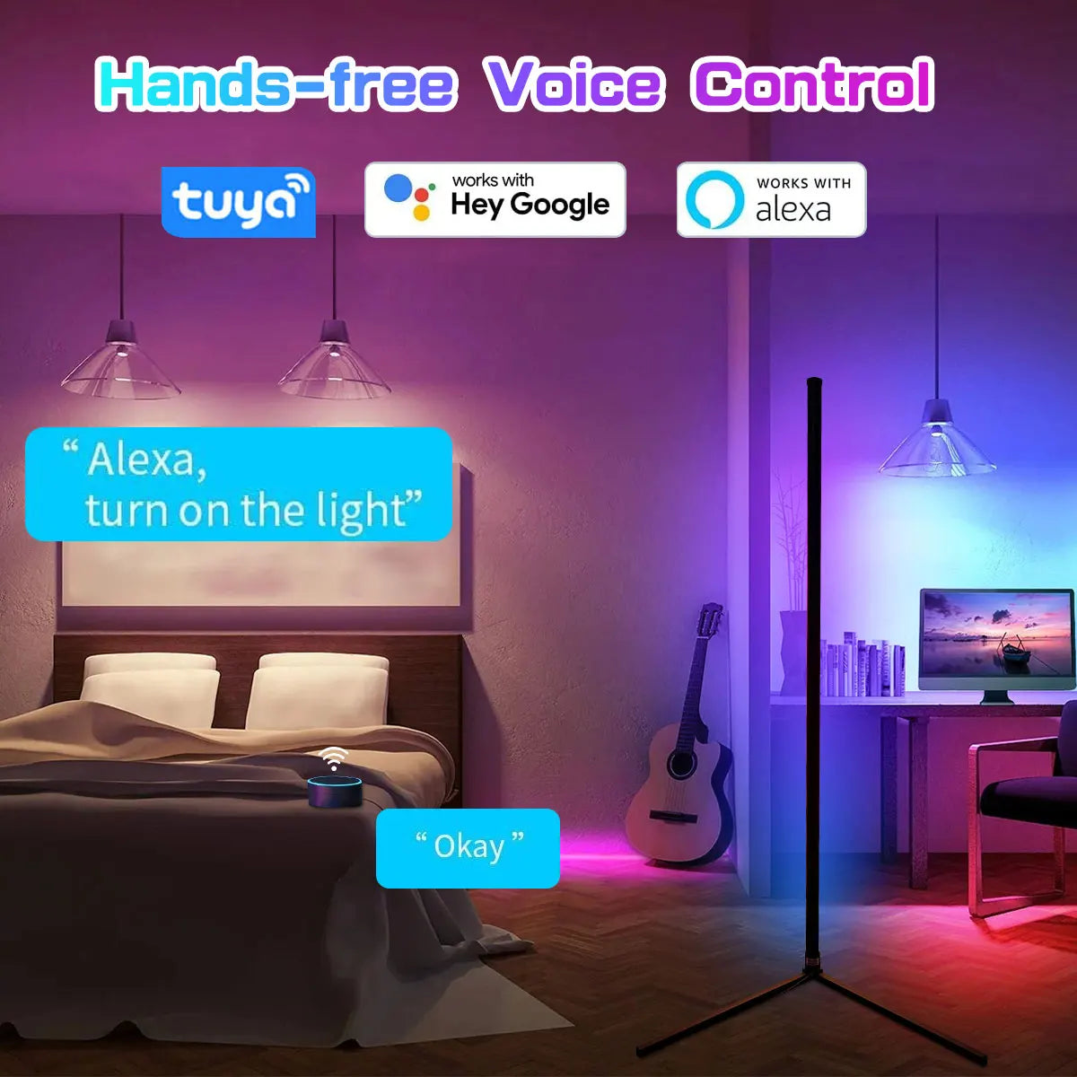 Smart Tuya Corner Floor Lamp