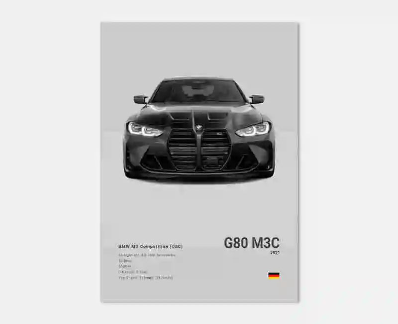 Pop Black And White Luxury Supercar Wall Art