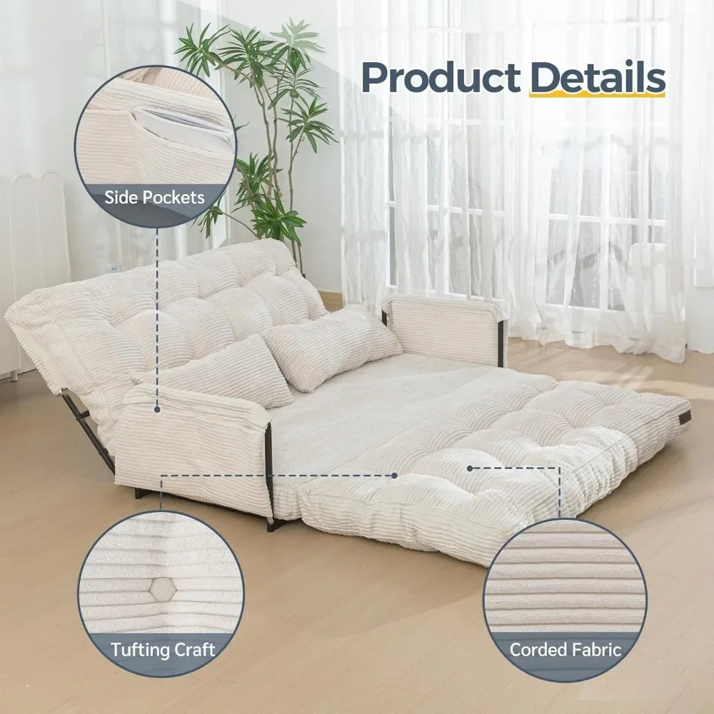 5-Position Adjustable Floor Sofa – Multi-Functional Bean Bag Bed with 2 Pillows