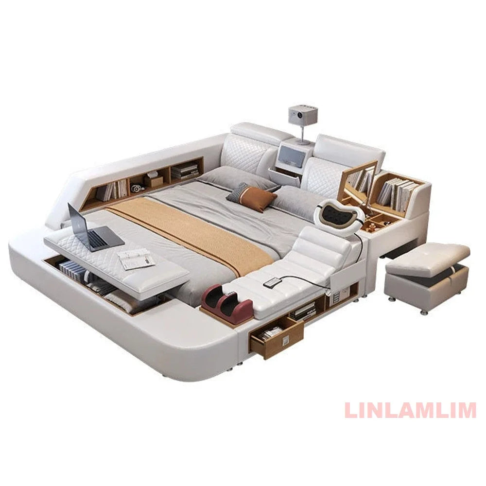 Linlamlim Ultimate Smart Bed  with Massage, Speaker & Projector