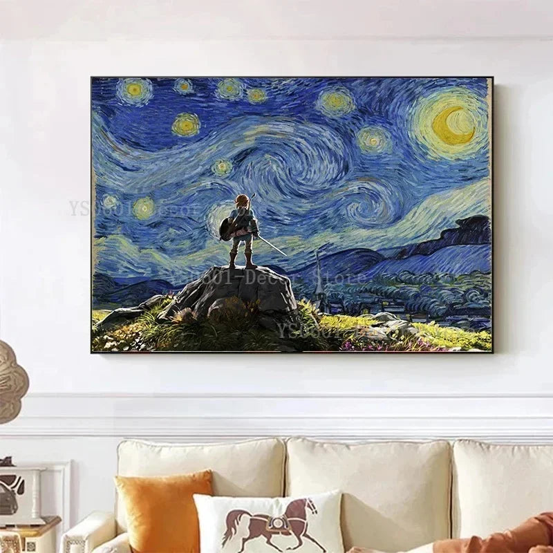 Legend of Zelda x Starry Night Canvas