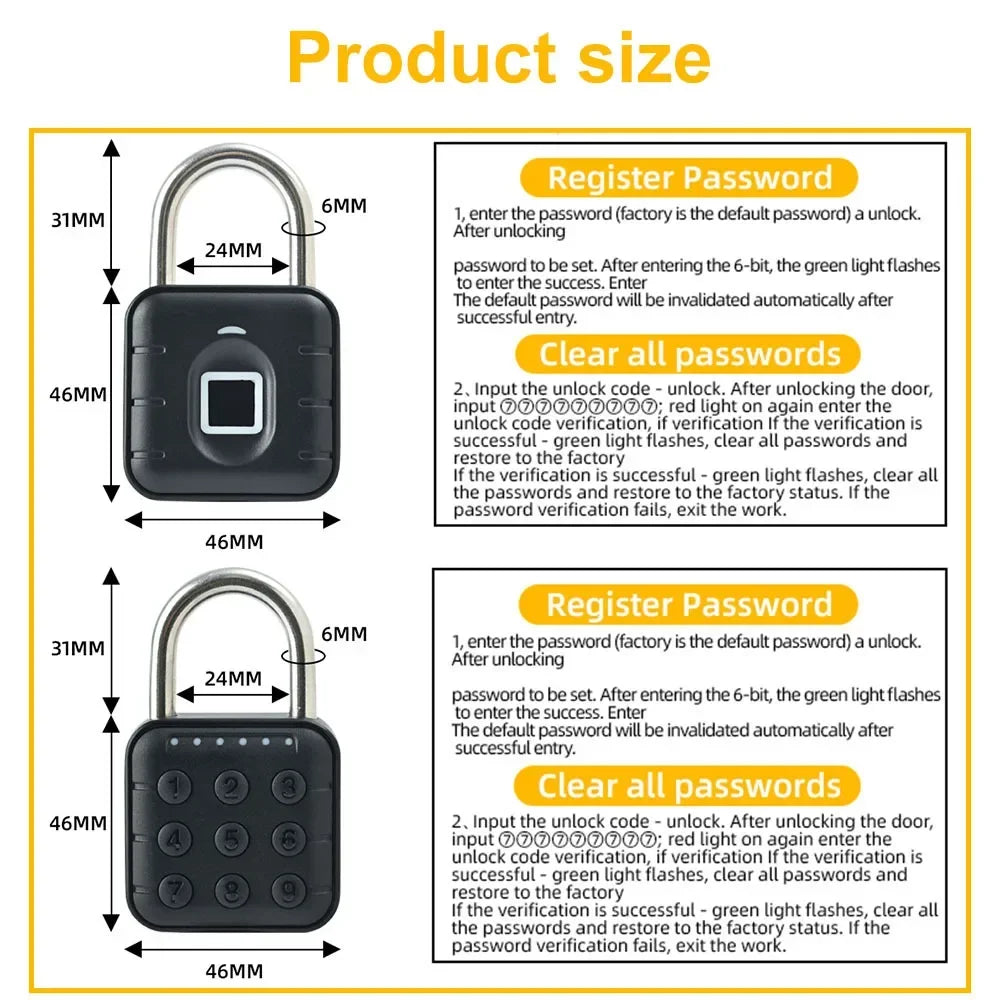 EGFirtor Tuya Smart Biometric Padlock