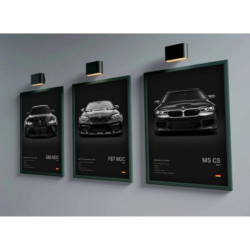 Pop Black And White Luxury Supercar Wall Art