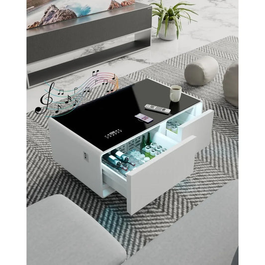 Smart Coffee Table with Fridge & Speakers