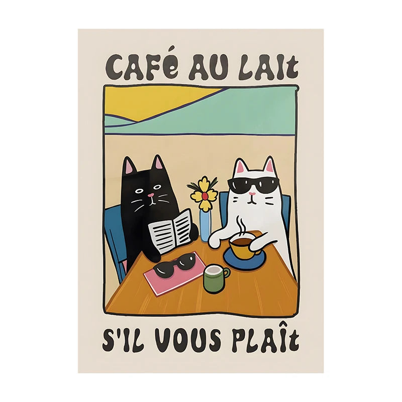 Retro Cat Chef Canvas – Kitchen Wall Art