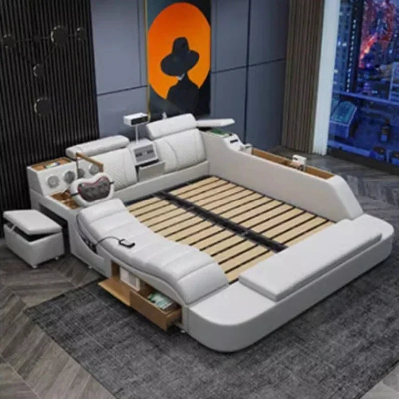 Multifunctional bed with projector smart bed