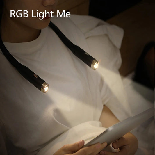 Reading with Neck Lamp