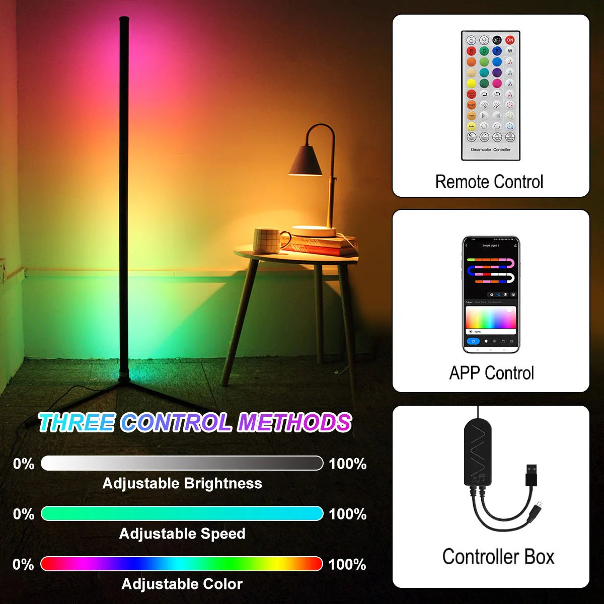 Smart Tuya Corner Floor Lamp