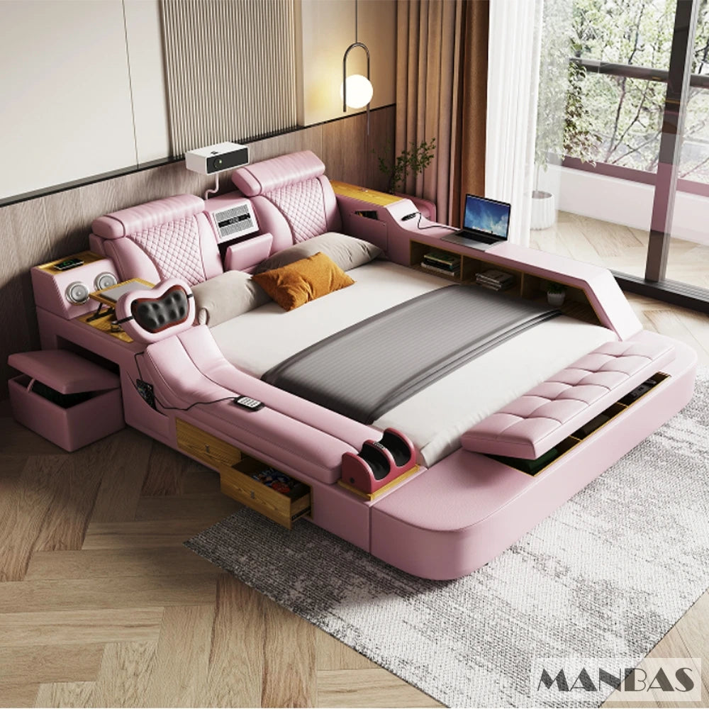 MANBAS Tech Smart Bed with Speaker, Projector, Air Purifier