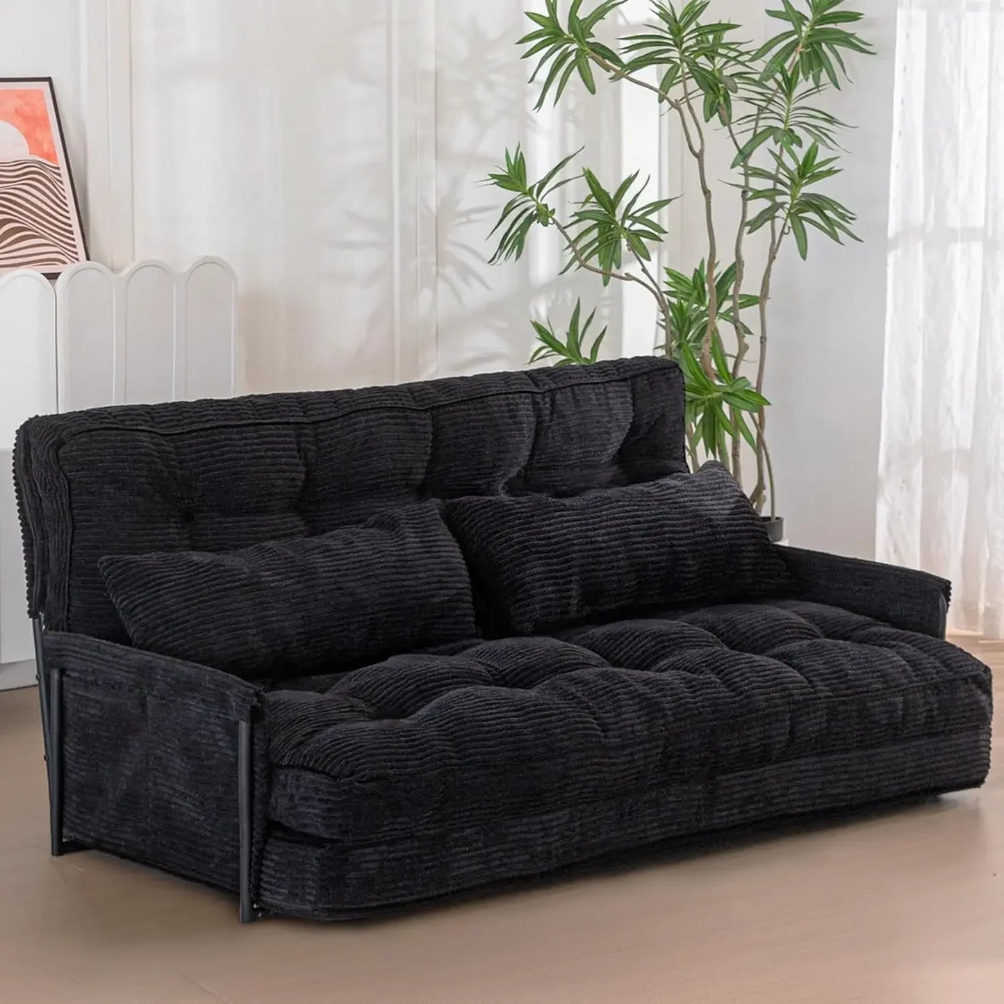 5-Position Adjustable Floor Sofa – Multi-Functional Bean Bag Bed with 2 Pillows