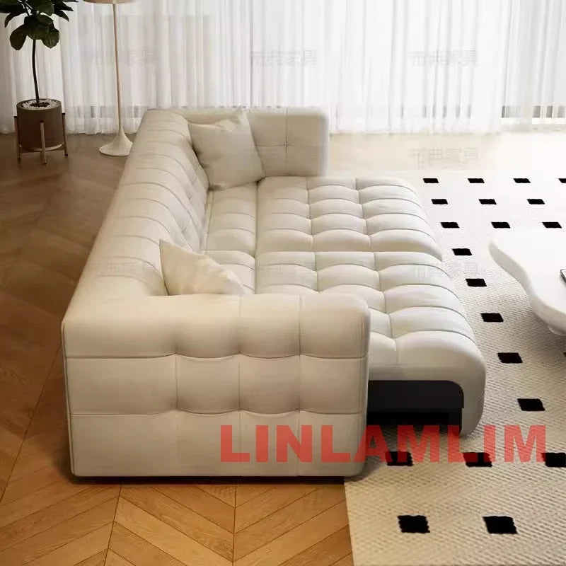 Linlamlim Convertible Sofa Bed – Modern Leather Folding Marshmallow Couch