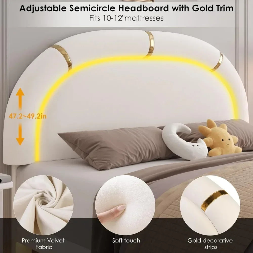 Smart LED Bed with Storage & Adjustable