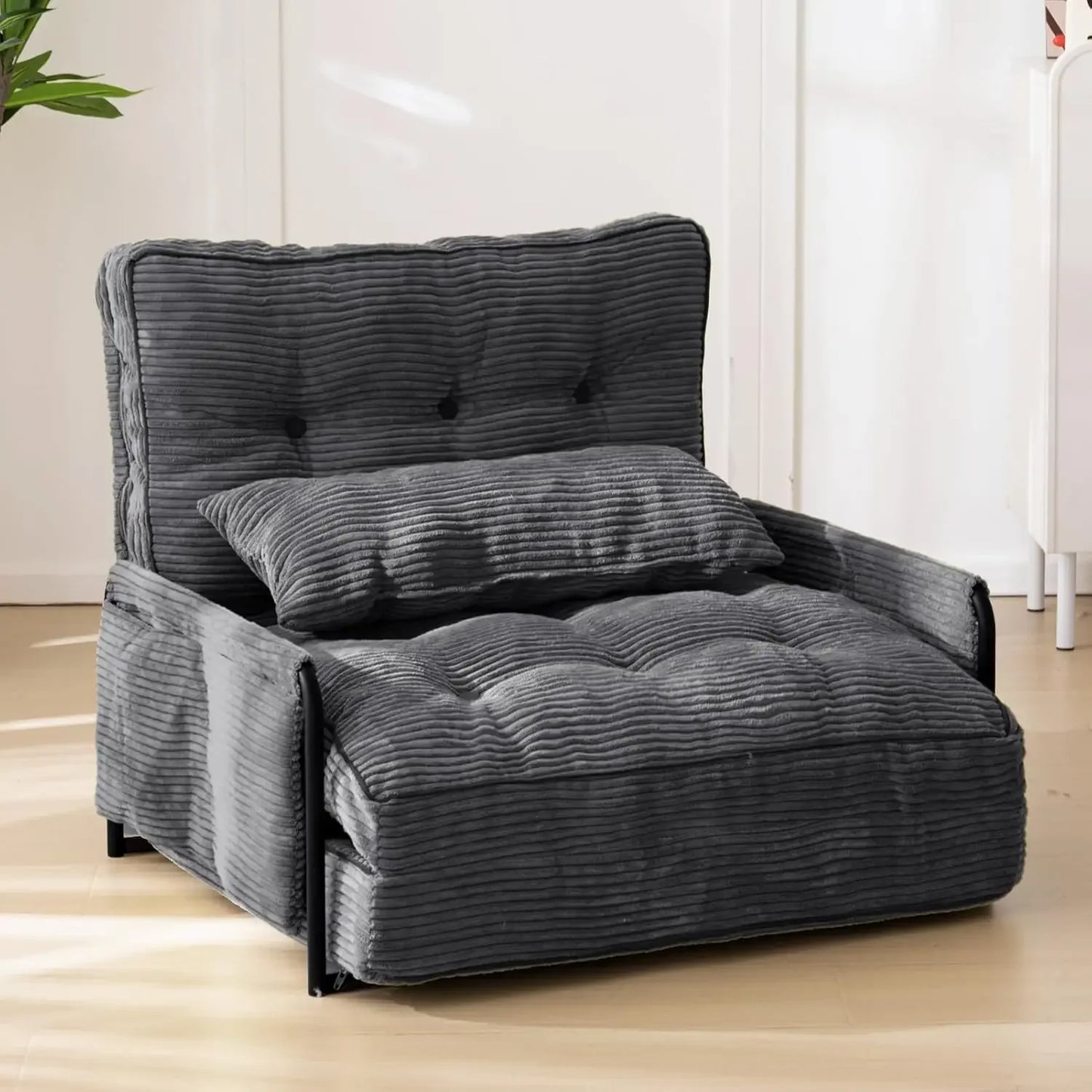 5-Position Adjustable Floor Sofa – Multi-Functional Bean Bag Bed with 2 Pillows