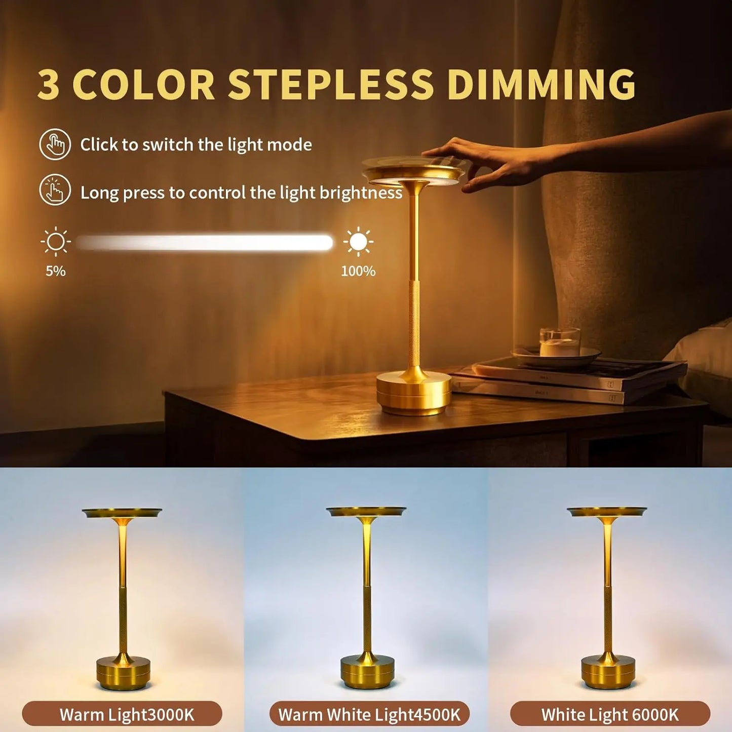 Wierless Simple LED Desk Lamp