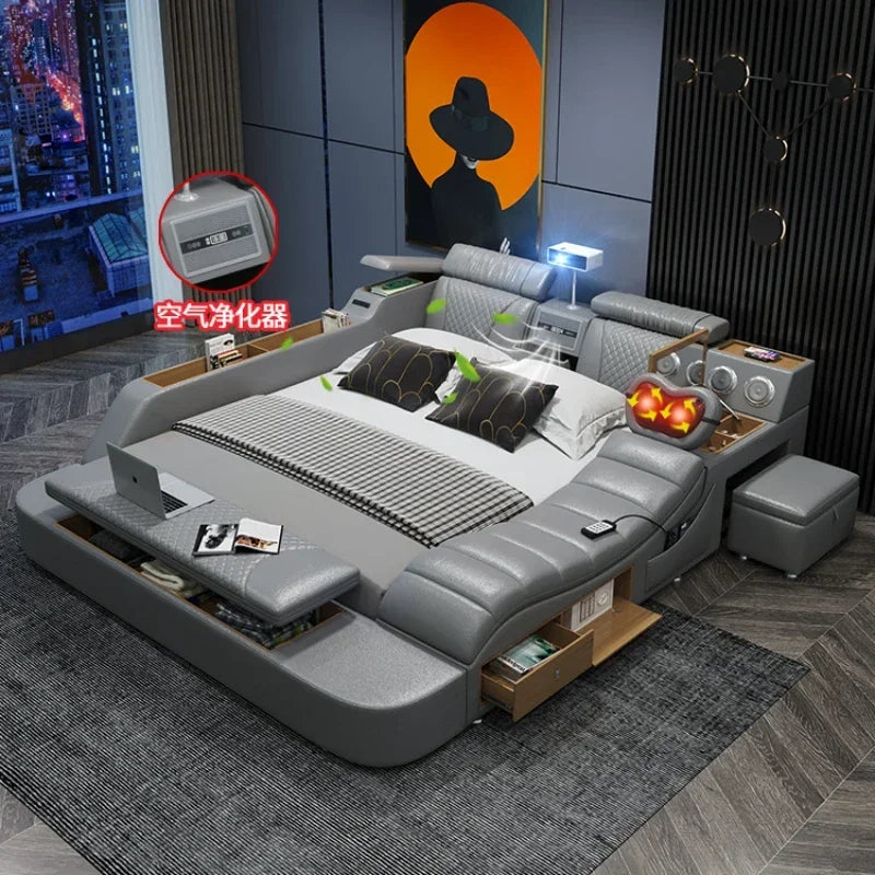 Multifunctional bed with projector smart bed