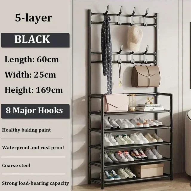 "Multi-Layer Shoe & Hat Rack