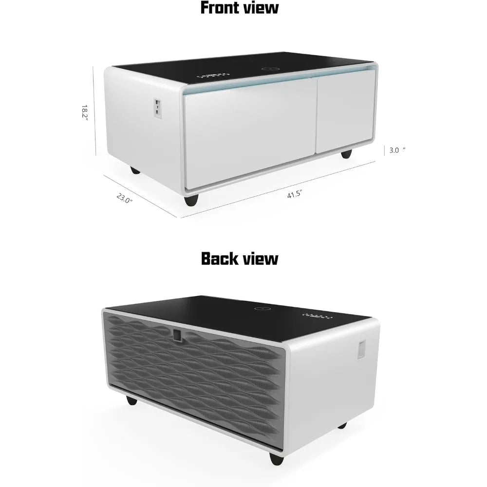 Smart Coffee Table with Fridge & Speakers