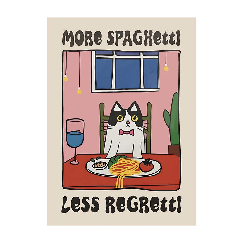 Retro Cat Chef Canvas – Kitchen Wall Art