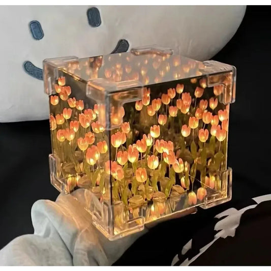 DIY Tulip Flower Sea Cube 3D Night Lamp Kit