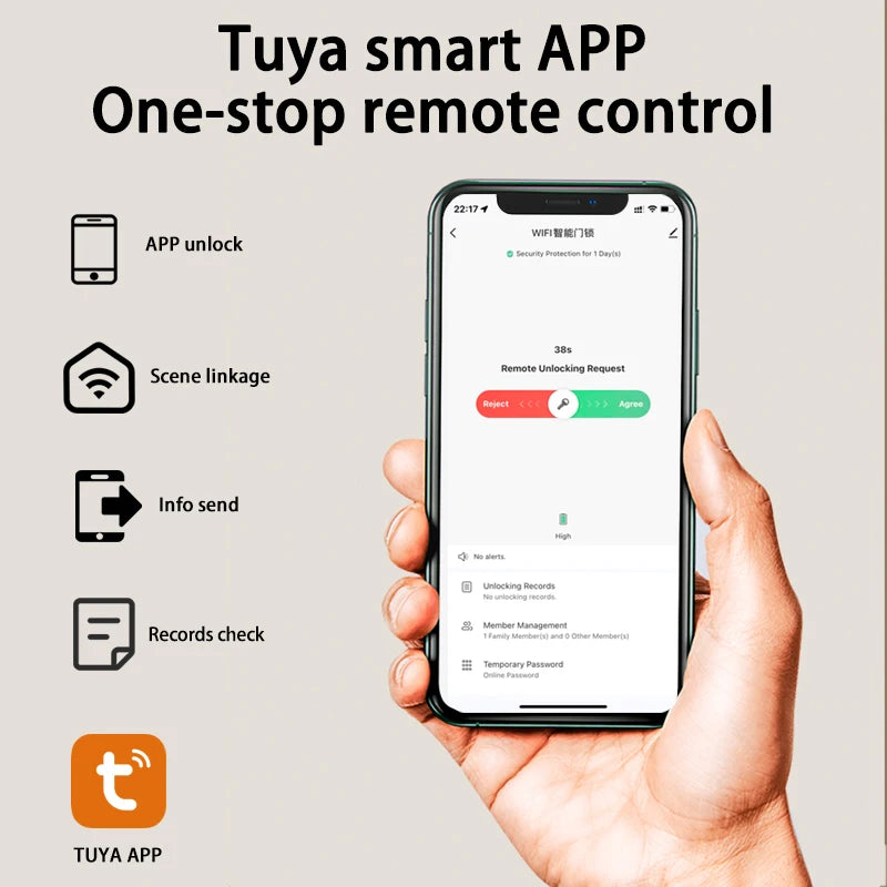 Tuya Wifi Electronic Smart Door Lock