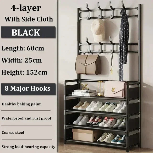 "Multi-Layer Shoe & Hat Rack