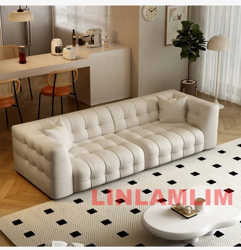 Linlamlim Convertible Sofa Bed – Modern Leather Folding Marshmallow Couch